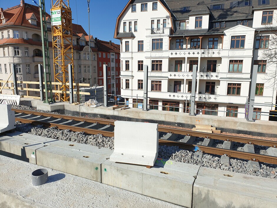 Herstellen Bahnsteig mit Lärmschutz Haltepunkt Chemnitz-Süd, 02.03.2022