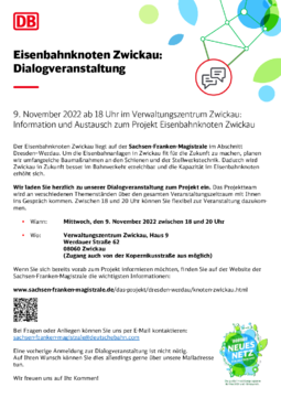 Eisenbahnknoten Zwickau: Dialogveranstaltung