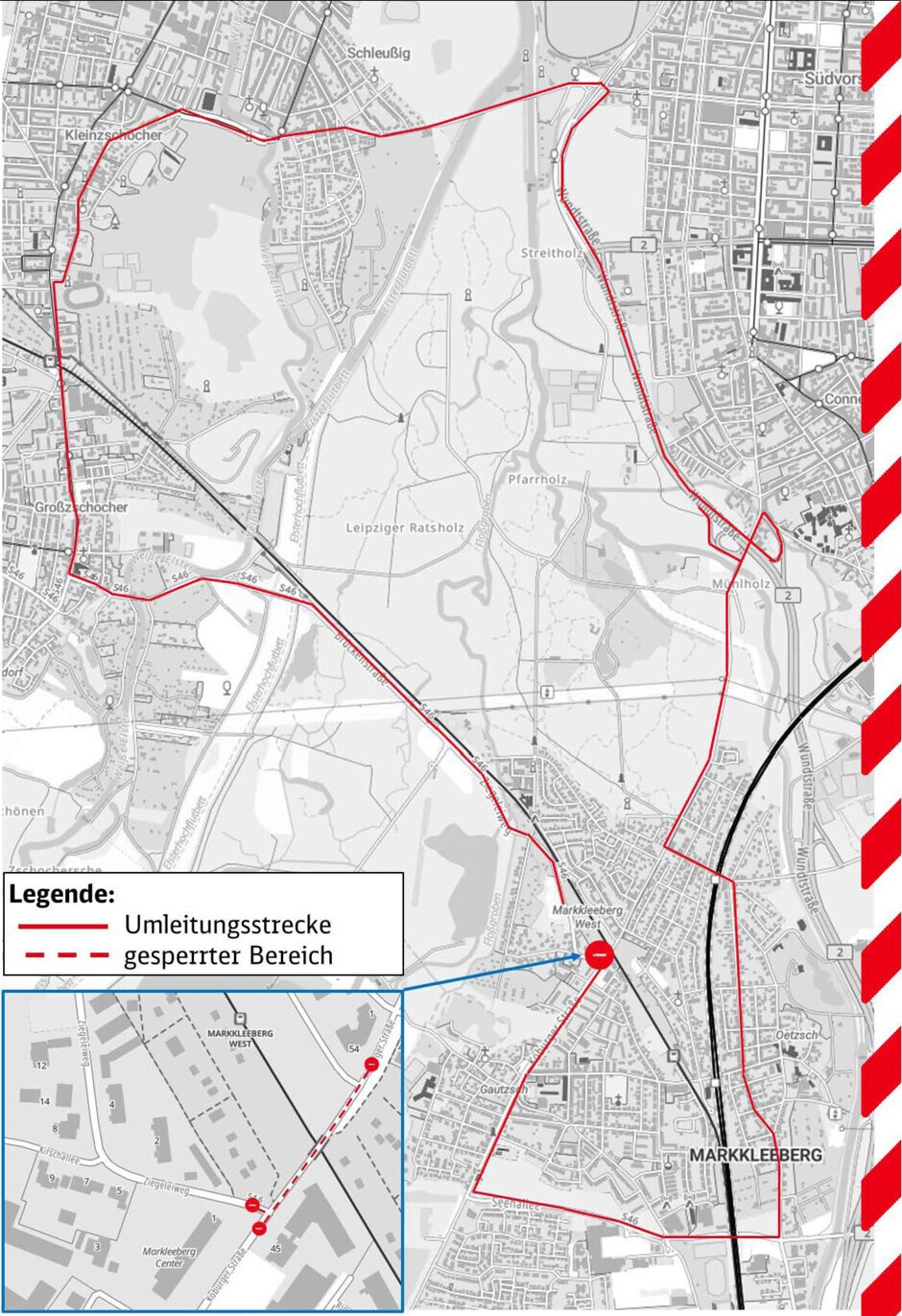 Karte Umleitungsstrecke