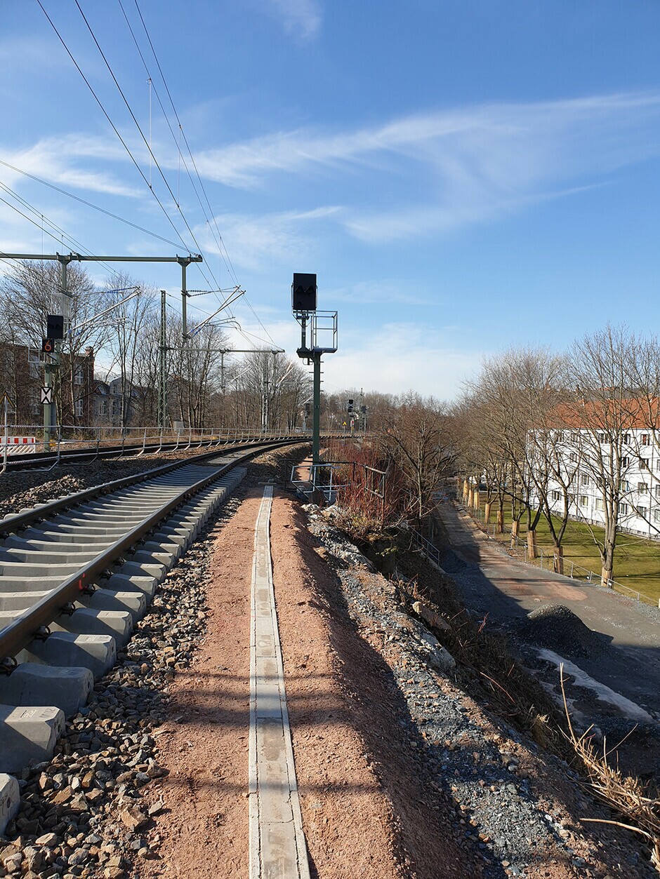 Gleisbau Oberleitung zwischen Reichenhainer Straße und Viadukt, 02.03.2022