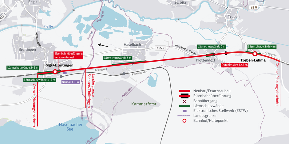 Bauabschnitt Regis-Breitingen – Treben-Lehma einschließlich Bahnhof Regis-Breitingen